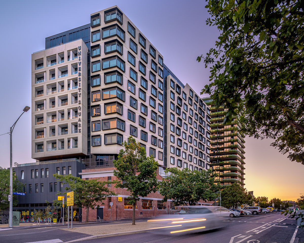 University Square Student Housing, Pelham Street Carlton. Construction by Infinity, Architecture by DKO, Photography by The Guthrie Project