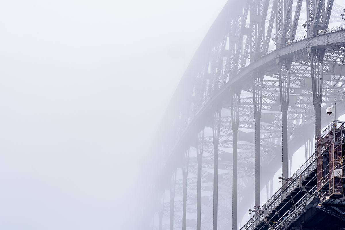 Iron Clad Fog - Low Visibility at the Sydney Harbour Bridge.