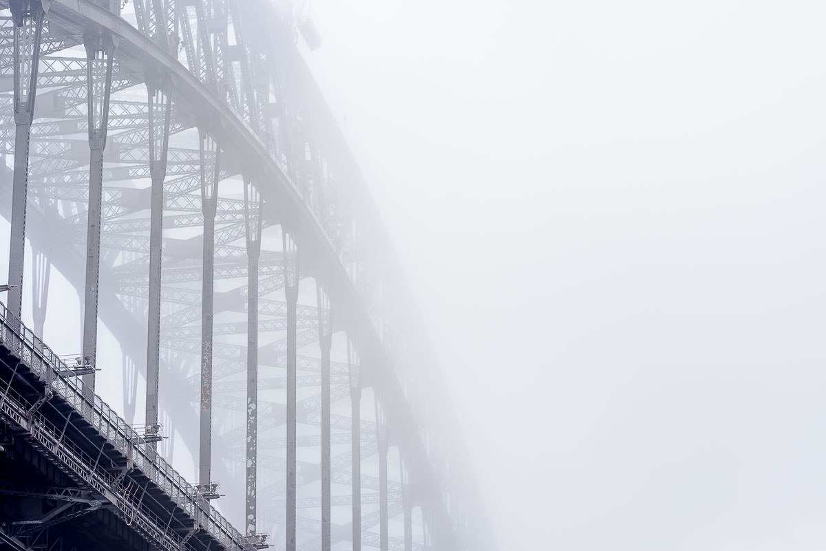 Iron Clad Fog - Low Visibility at the Sydney Harbour Bridge.