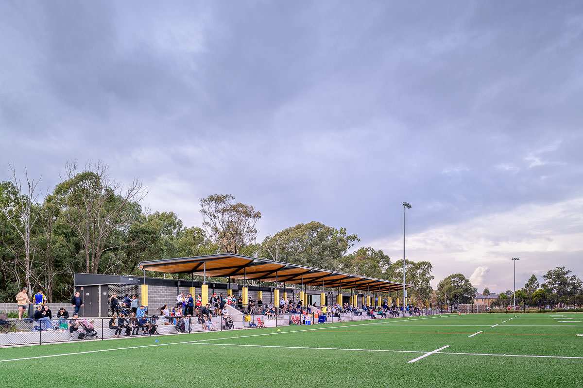 NRL Amenities, Kellyville by Lahz Nimmo Architects. Photography by The Guthrie Project