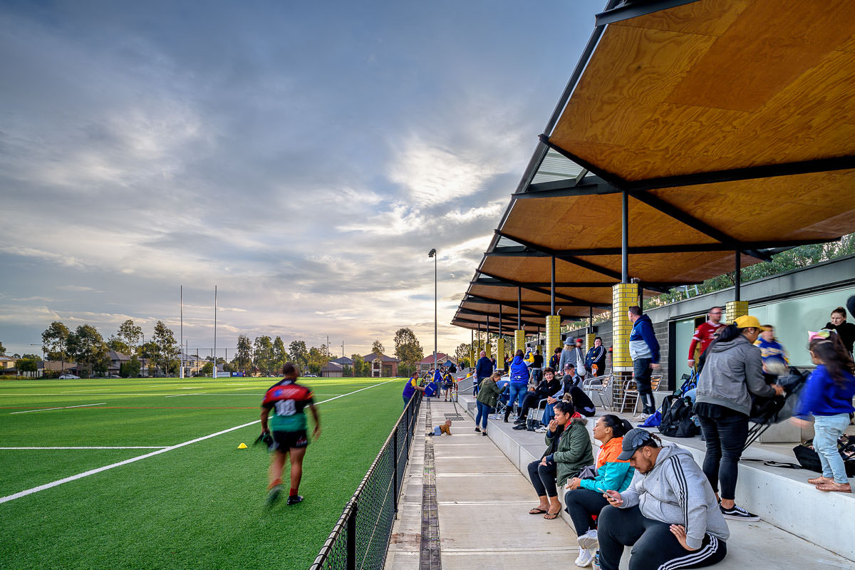 NRL Amenities, Kellyville by Lahz Nimmo Architects. Photography by The Guthrie Project