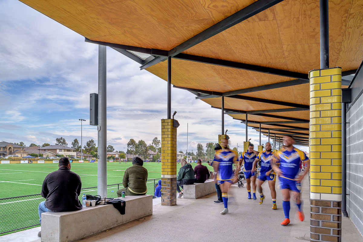 NRL Amenities, Kellyville by Lahz Nimmo Architects. Photography by The Guthrie Project