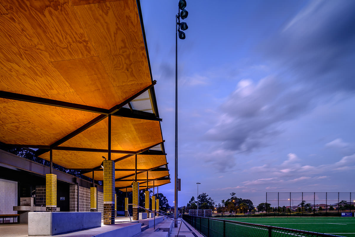 NRL Amenities, Kellyville by Lahz Nimmo Architects. Photography by The Guthrie Project