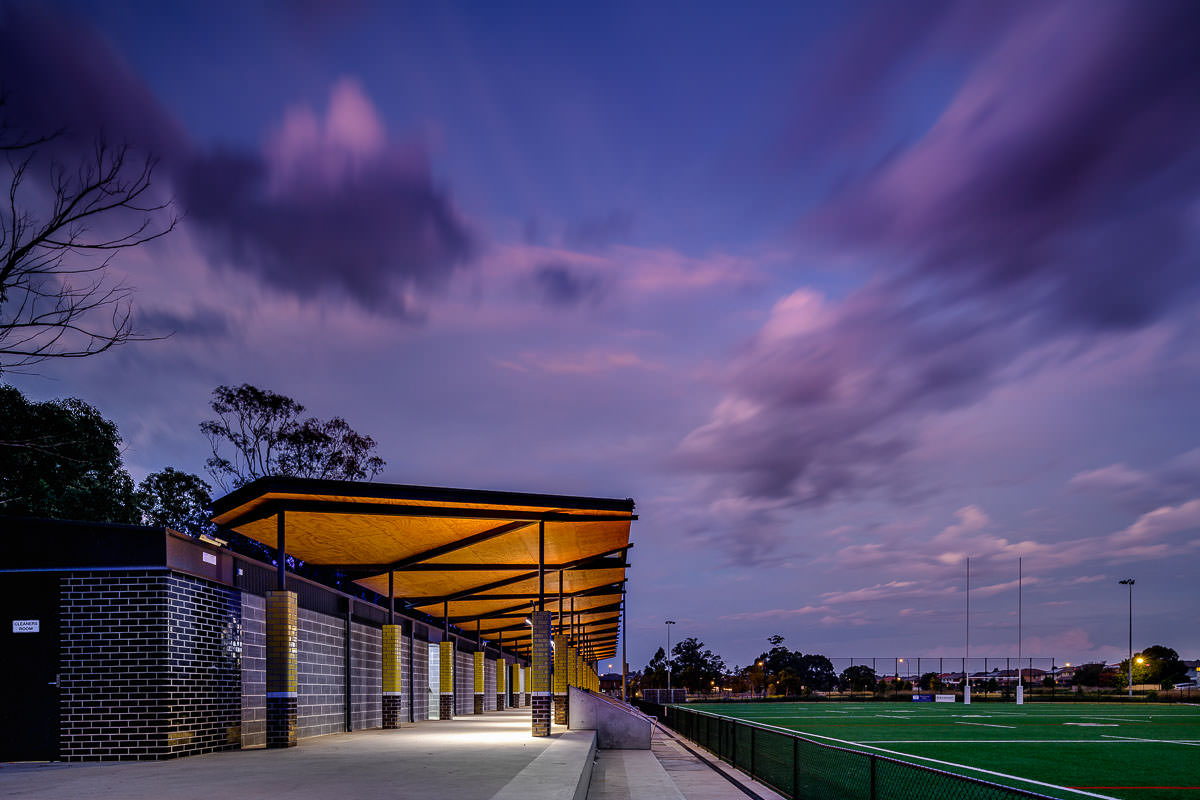 NRL Amenities, Kellyville by Lahz Nimmo Architects. Photography by The Guthrie Project