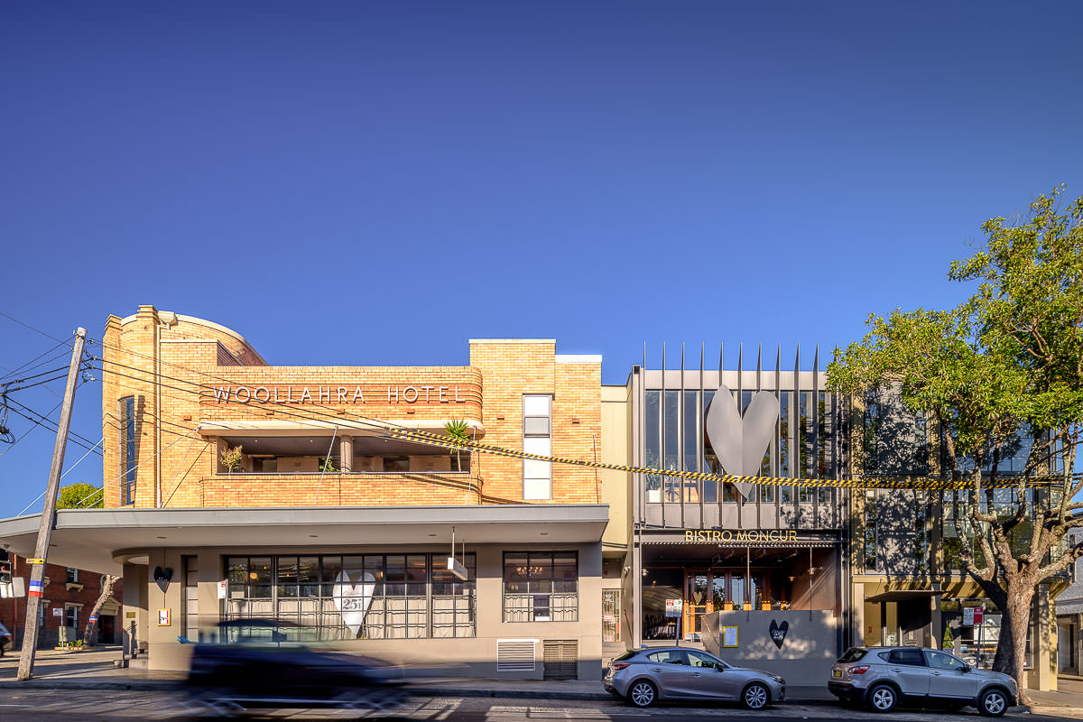 Moncur St Commercial Buildings - Woollahra Hotel, Bistro Moncur, Moncur Cellars - by Tzannes Associates