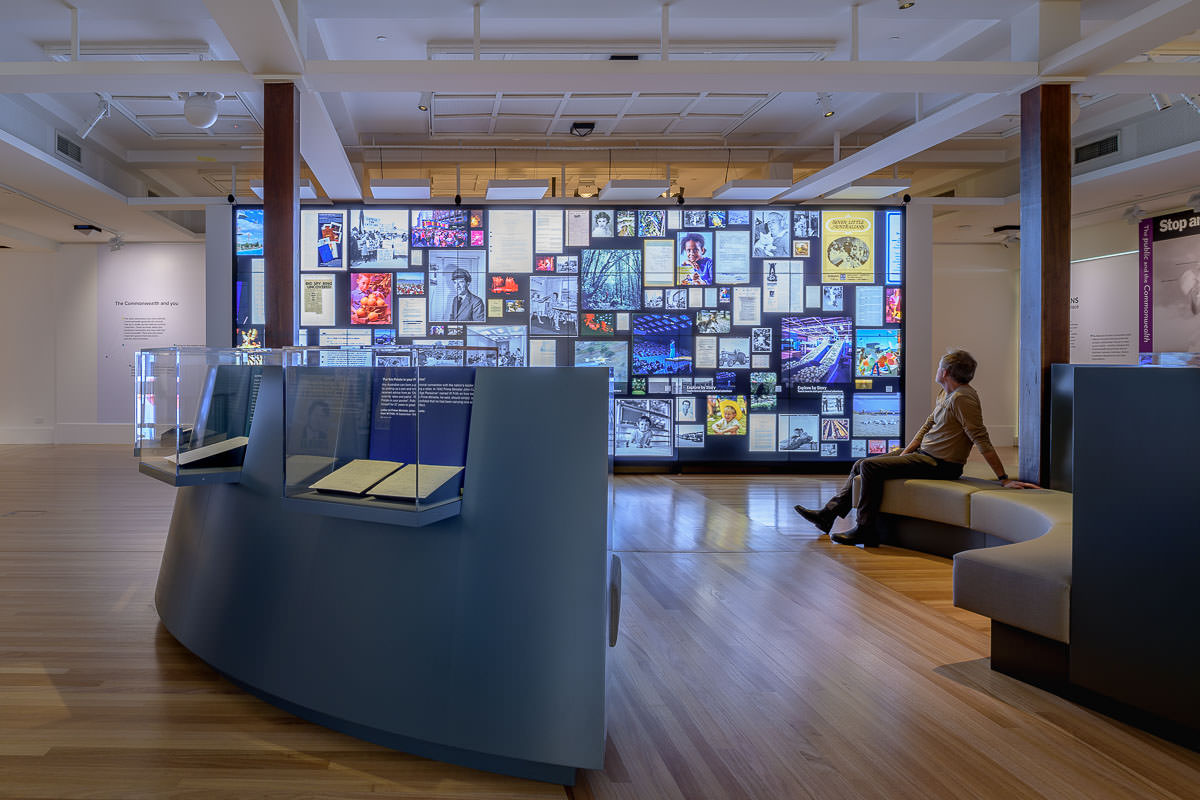 Voices and Connections Exhibition Installations, National Archives of Australia, by Thylacine Design