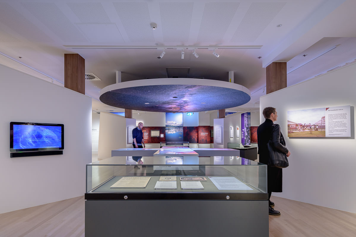 Voices and Connections Exhibition Installations, National Archives of Australia, by Thylacine Design