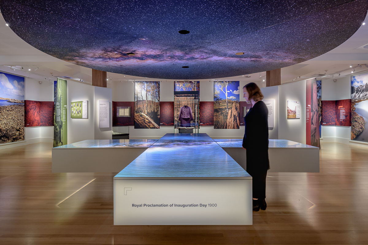 Voices and Connections Exhibition Installations, National Archives of Australia, by Thylacine Design
