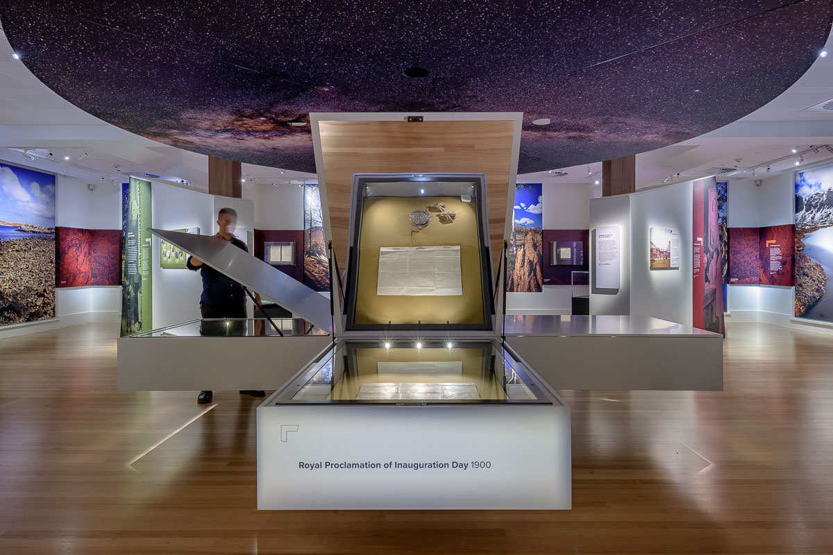 Voices and Connections Exhibition Installations, National Archives of Australia, by Thylacine Design