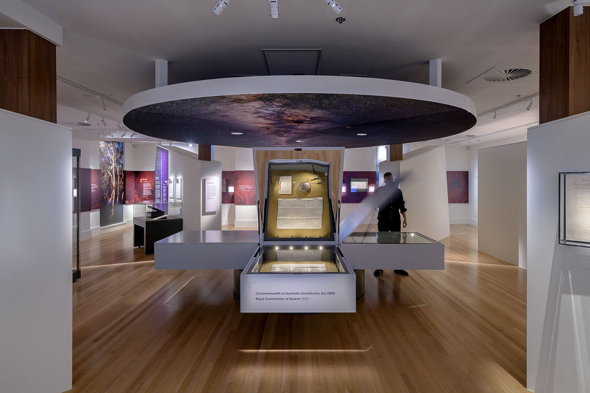 Voices and Connections Exhibition Installations, National Archives of Australia, by Thylacine Design