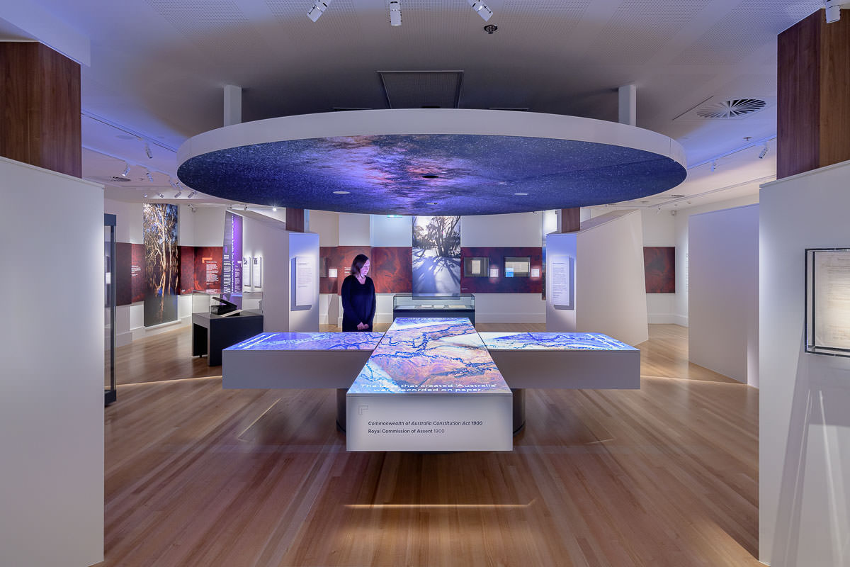Voices and Connections Exhibition Installations, National Archives of Australia, by Thylacine Design